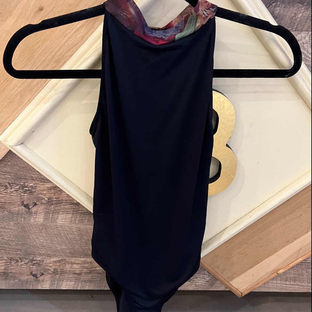 Elegant Black Sleeveless ballet leotard